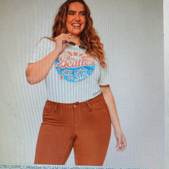 YMIJeans Women’s Plus Hyperstretch Forever Color Skinny Pants Copper Size1X  NWT - Picture 3 of 7